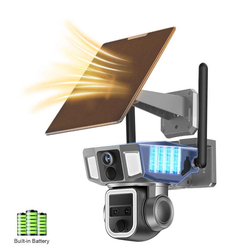 Home Security Flood Lights - كاميرا IP لاسلكية تعمل بالطاقة الشمسية