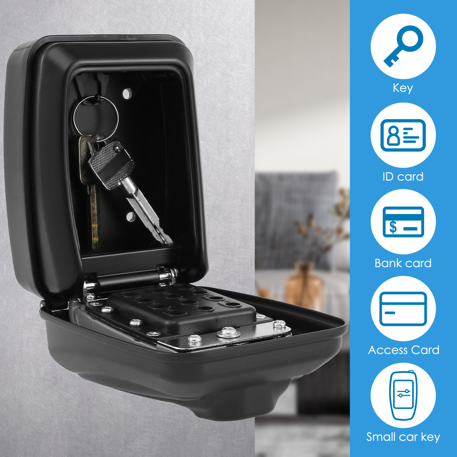 مفتاح اقفال الصناديق جدار جبل  - مراجعة Home Security Box وسعره